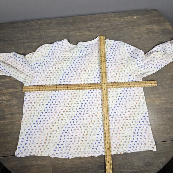 Roller Rabbit Pima Cotton Disco Heart Henley Tee Cozy Lounge Pajama Top Medium - Picture 7 of 7